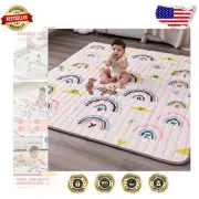 Portable Baby Play Mat - Foldable, Non-Toxic, 71x79 Crawling Surface for Infants