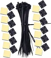 Anneome Self Adhesive Cable Tie Base Holders Wire Tie Mounts with Strong Adhesive Black for Efficient Cable Management