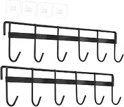 SOLUSTRE 2Pcs Wall Mount Kitchen Utensil Holder No Drill Adhesive Rack Hooks for Organizing Utensils Sleek Design for Spatulas Mugs and More Easy Installation