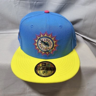 Florida Marlins New Era Hat Club 10th Anniversary Fitted Hat 7 1/2 MLB Blue Cap
