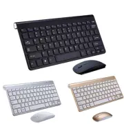 Slim Wireless Keyboard and Mouse Bundle for Ipad Imac Desk and 2.4Ghz Optical Mo