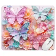 Butterfly Pastel Computer Non Slip Custom Mouse Pad
