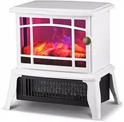 Freestanding Electric Fireplace Stove Heater Portable Indoor Space Heater with 3D Realistic LED Log Wood Burning Flame Effect 2 Heat Settings 750/1500W (Color : White)