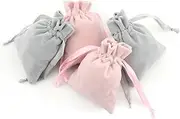 Gogogmee 6 Pcs Velour Drawstring Pouch Lightweight Jewelry Bag for Travel Necklaces Cosmetics Elegant Fabric Organizer for Women present for Friends Lovers