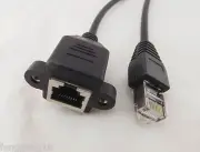 10x 1ft RJ45 M/F Shielded Ethernet LAN Network Screw Panel Mount Extension Cable