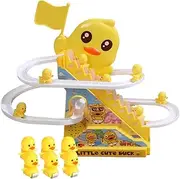 Small Duck Slide Toy - Electric Llittle Duck Climbing Stairs Toy | Roller Electric Track Slide Stairs Coaster | Funny Roller Coaster Track for Kids, Toddler, Girls