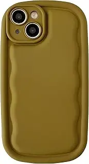 Caseative Oval Shape Solid Color Protection Soft Silicone Phone Cases Compatible with iPhone Case (M Green,iPhone 15)