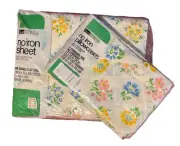 Grants Home Double Flat Sheet & Two Standard Pillow Cases Floral No Iron Muslin