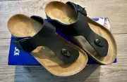 NIB Birkenstock Gizeh Womens Black Sandal Thong US 4 4.5 EU 35