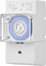 xinyee Mechanical 24 Hours Timer Switch DC 12V 30 Minutes Interval 48 Times ON/Off Programmable Electrical Timer DIN Rail Installation Relay Switch