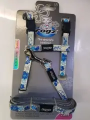 Rogz Glowcat control Harness and Lead Small Blue Floral