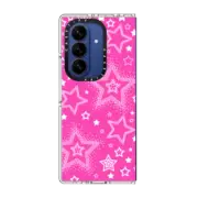 Galaxy Z Fold7 Clear Magnetic Case Pink Girly Punk Case