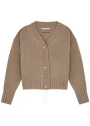 Acne Studios Logo-embroidered Wool Cardigan - Brown - S (UK8-10 / S) S (UK8-10 / S)