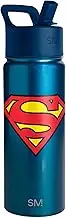 Simple Modern DC Comics Superman Kids Water Bottle with Straw Lid | Reusable Insulated Stainless Steel Cup for School | Summit Collection | 18oz, Superman