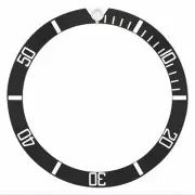 ALUMINUM BEZEL INSERT FOR OMEGA SEAMASTER WATCH 38MM X 31MM BLACK SILVER