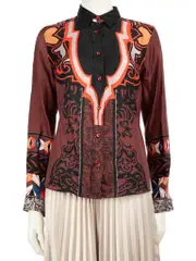 Abstract Pattern Long Sleeves Blouse