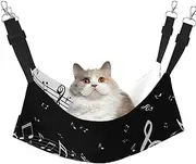 EdWal Black White Music Note print Soft Sleeping Hammock Cat Hammock for Cage Hanging,Pet Hammock Bed Adjustable for Small Animals