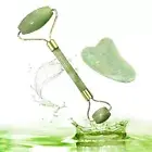 Natural Jade Stone Roller Gua Sha Anti Aging Facial Roller Board Massager Tool