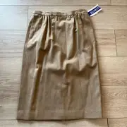 NWT Pendleton Vintage Tan Camel Wool Virgin Wool Pencil Skirt Size 12