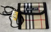 Shiro Petto Bi Fold Wallet Canvas ID Card Holder Billfold PLAID BRAND NEW!!