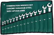 8-24mm Spanner Open Box Combination Metric Open Ring+Roll Pouch 14PCS
