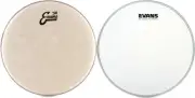 Evans Calftone Drumhead - 12 inch + Evans TT12GR Value Bundle