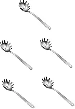 STOBAZA 5pcs 304 Stainless Steel Pasta Server Spaghetti Spoon Fork Serving Spoon Set