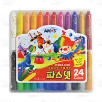 在飛比找PChome商店街優惠-韓國Amos 無毒 旋轉式 水蠟筆 (24色) 兒童彩繪 易