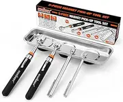 HORUSDY 5-Piece Magnetic Pickup Tools Set, Includes 15LB, 10LB, 3LB, 1.5LB Magnet Sticks, Rust-Proof Magnetic Tray, Telescoping Design for Mechanics, Automotive, DIY, Gifts for Men, Dad
