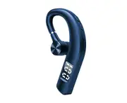 F19 Bluetooth-compatible Earphone Monaural Noise Cancelling Ear Hook Headphone Wireless Music Earbuds with Mic for Driving-Blue