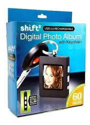 SHIFT DIGITAL PHOTO ALBUM KEYCHAIN SLIM DESIGN ~ 1.5" SCREEN ~ 8MB ~ BLACK ~ NEW