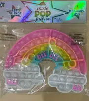 BFF Rainbow Sparkle Pull Apart Popper/ Fidget Sensory Toy Pastel Multicolored