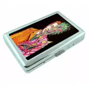 Creepy Cartoon Zombie Em2 Silver Metal Cigarette Case RFID Protection Wallet