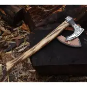 Hand-Forged Viking Axe Carbon Steel Blade with Sheath | Norse Tomahawk Gift