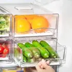 Fridge Organizer Bins, Clear Stackable Refrigerator Drawers Pull Out, Reusable F