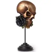 Alchemy Gothic Alchemist Askance Gold Skull Masque Ornament Resin Decor V124 NIB