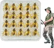 Fly Lures - 20X Fly Fishing Lures Bee Shape - Angling Tackle Gear with Storage Case for Freshwater Saltwater Deep Sea Lake River Pond