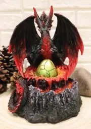 Ebros Winged Dragon Volcano Mountain with LED Light Fantasy Decor Figurine