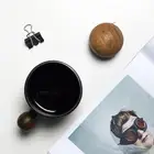 OBJECTRY Modern Style Clay Coffee/Tea Mug with Unique Wooden Ball