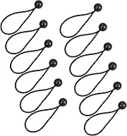 MAGICLULU 12pcs Elastic Rope Bungee Straps Tarps Tie Downs Bungee Cords with Balls Bungees with Ball Tarp Bungee Tarp Straps Bungee Cord with Ball Small Bungee Cords Black