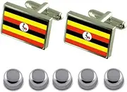 [Select Gifts] Shirt Dress Studs Uganda Flag Cufflinks