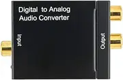 Black 3.5MM Digital to Analog Audio Converter Optical Fiber Toslink Coaxial Signal to RCA R/L Audio Decoder SPDIF ATV DAC Amplifier Accessory Part