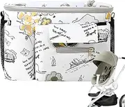Stroller Organizer - Pushchair Organiser Bag | Oxford Cloth Organiser | Waterproof Caddy with Cup Holder | Crib Pram Storage Accessory | Pushchair Bag for Baby Stroller