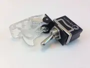 ON/OFF DPST 4P TOGGLE SWITCH SPADE TERM w/COVER TRANSPARENT 20A #661904/665016