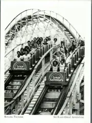 *NJ Postcard-"The Rolling Thunder...(96-Foot Tall Ride)- *Six Flags-{C89}-