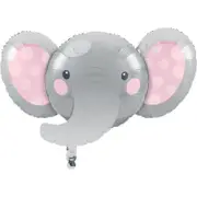 Enchanting Elephant Pink SuperShape Foil Balloon