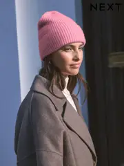 Pink Wool Cashmere Beanie Hat (N94920) | $49