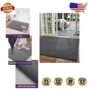Stylish Washable Door Mat - 31.5"X47" Grey Indoor Entry Rug with Rubber Backing