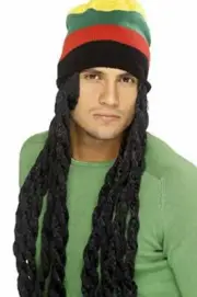Smiffys Rasta Hat with Long Deadlocks