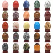 34x44mm Wholesale Natural Gemstone Sphere Crystal Reiki Healing Globe Egg/Stand